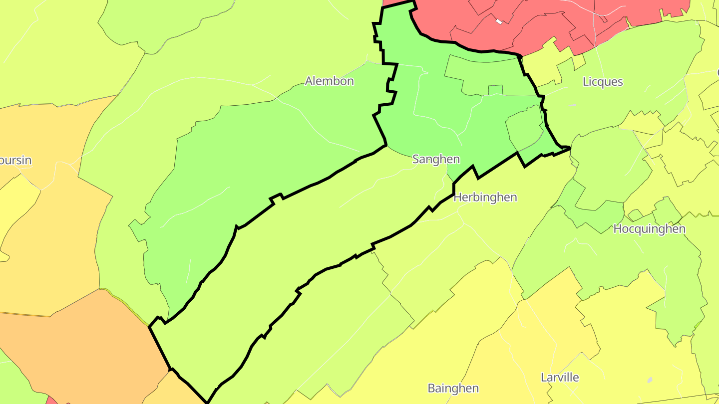 Carte des prix de l'immobilier Sanghen