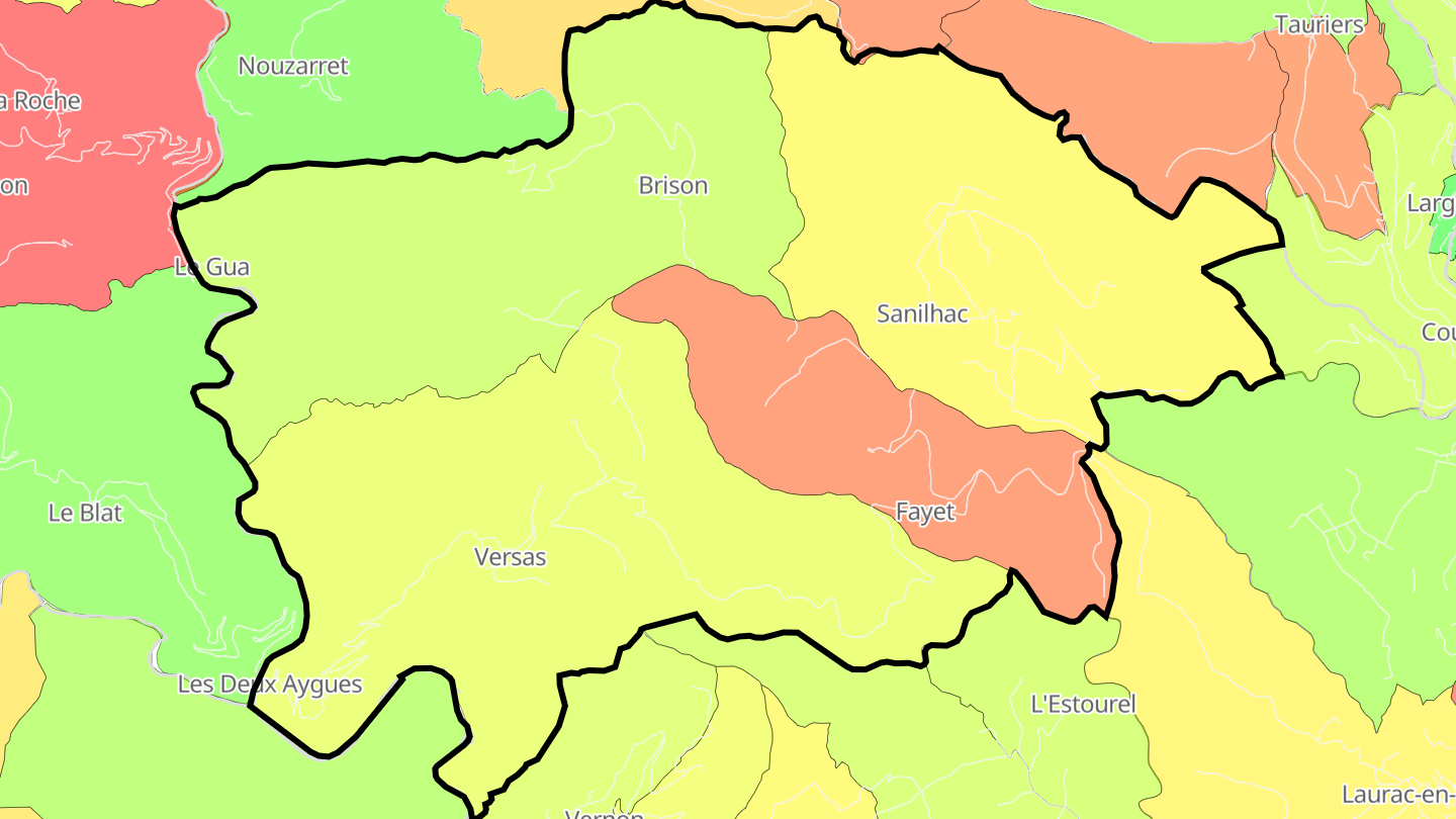 Carte des prix de l'immobilier Sanilhac
