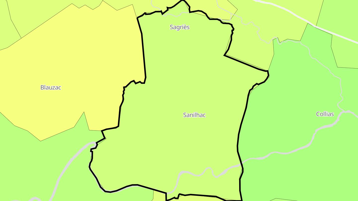 Carte des prix de l'immobilier Sanilhac-Sagriès