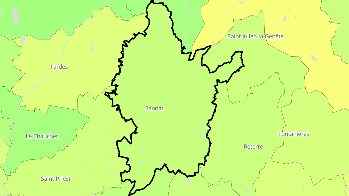 Carte des prix de l'immobilier Sannat