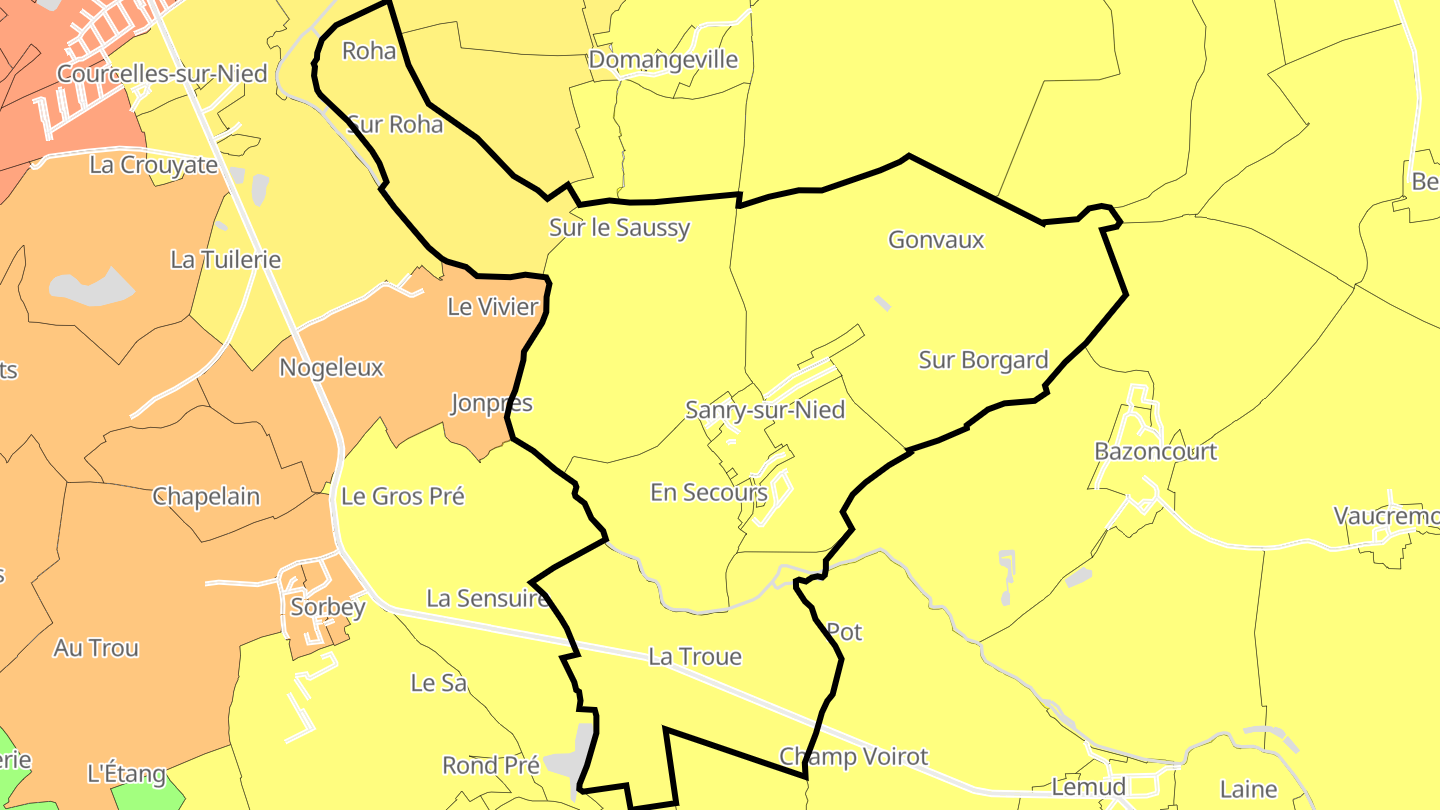 Carte des prix de l'immobilier Sanry-sur-Nied