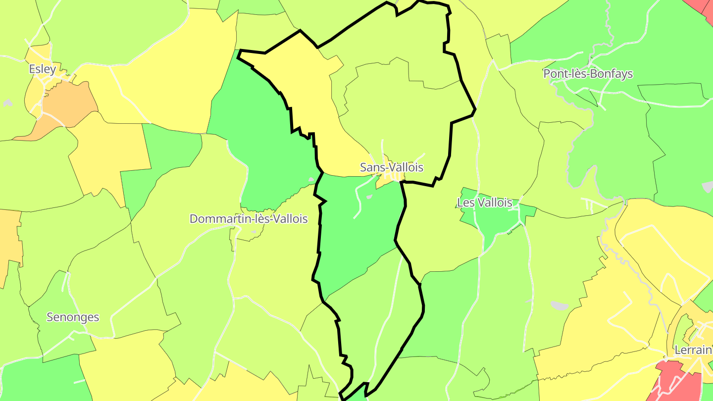 Carte des prix de l'immobilier Sans-Vallois