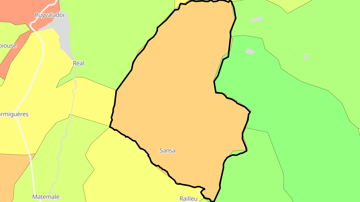 Carte des prix de l'immobilier Sansa