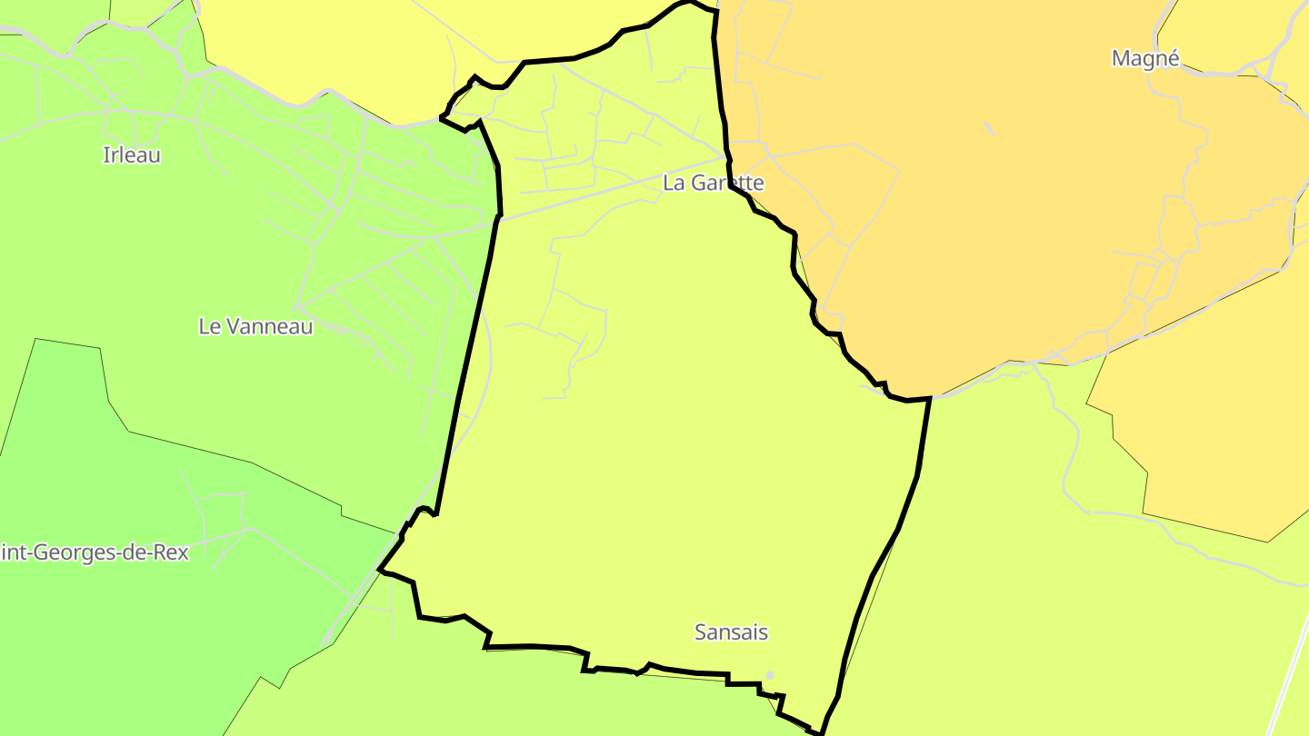 Carte des prix de l'immobilier Sansais