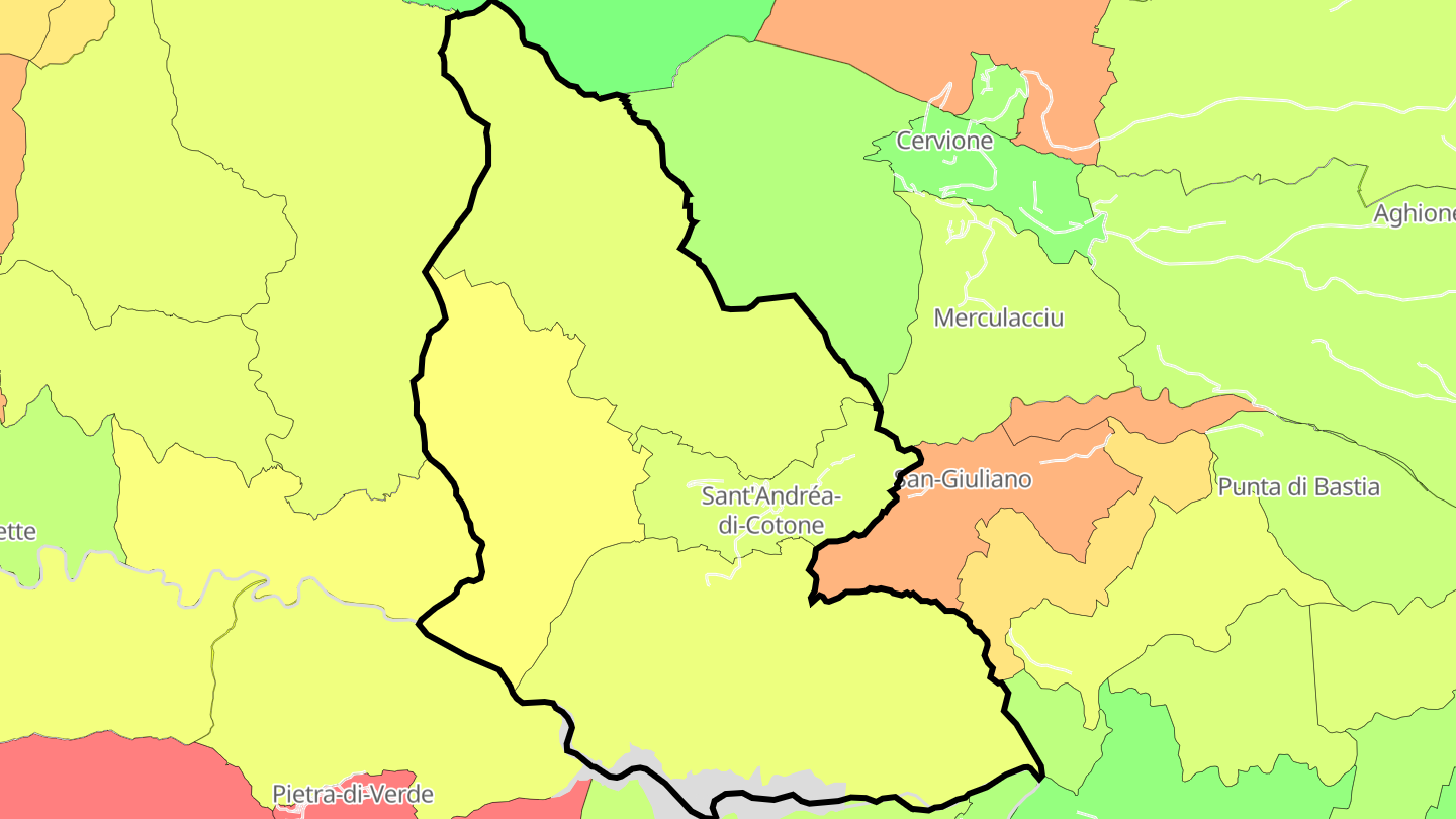 Carte des prix de l'immobilier Sant'Andréa-di-Cotone