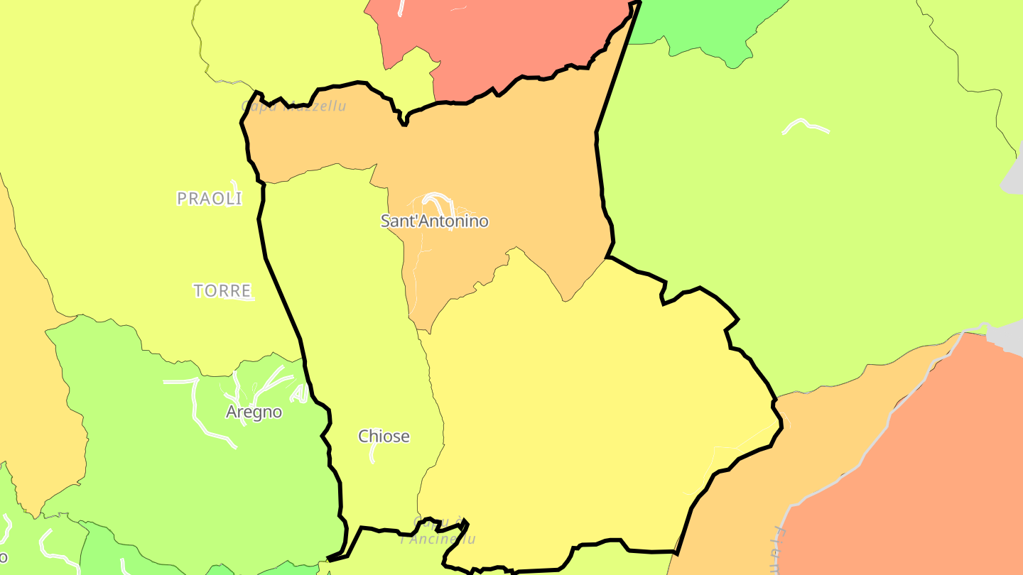 Carte des prix de l'immobilier Sant'Antonino