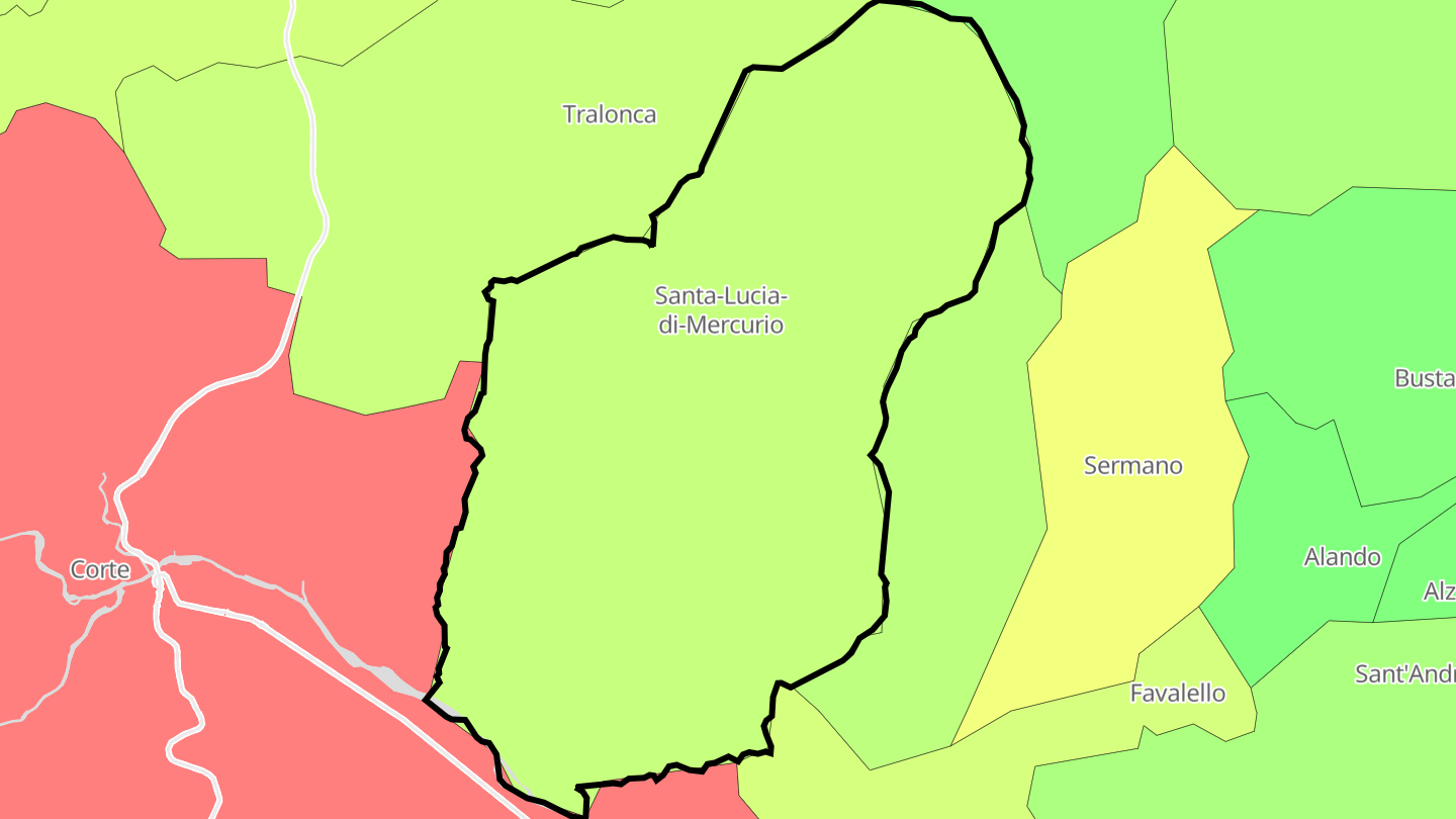 Carte des prix de l'immobilier Santa-Lucia-di-Mercurio