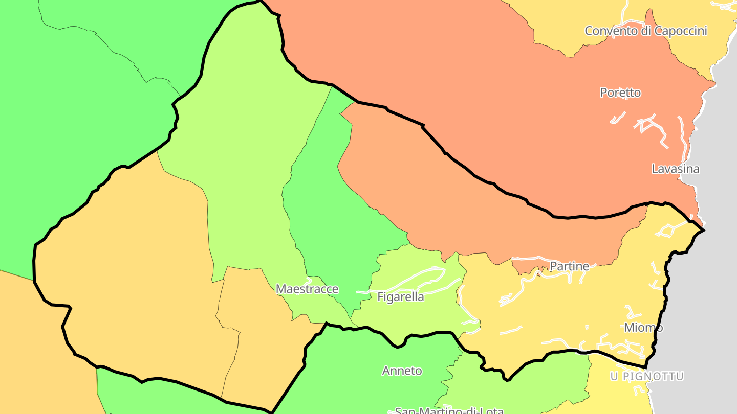 Carte des prix de l'immobilier Santa-Maria-di-Lota
