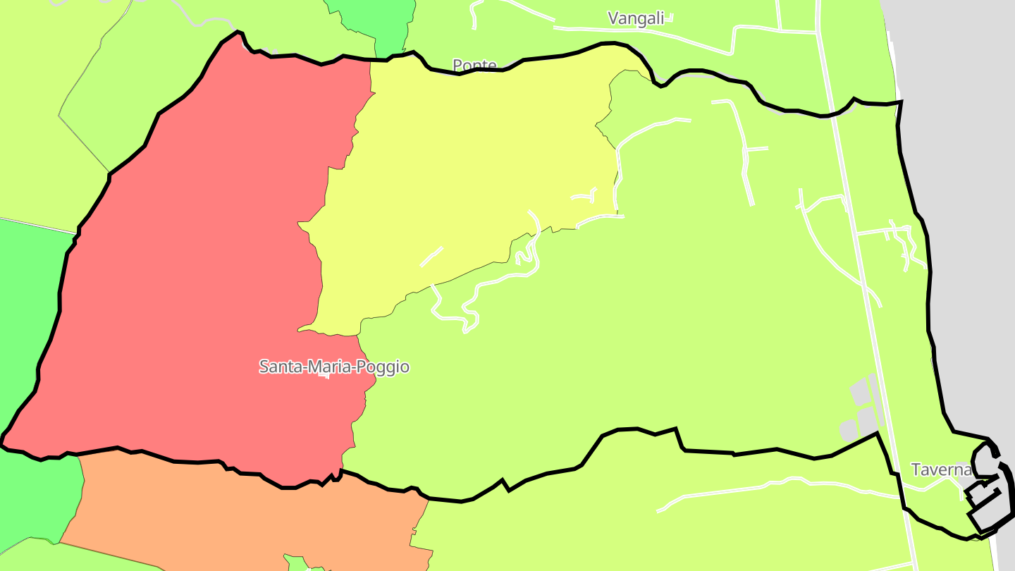 Carte des prix de l'immobilier Santa-Maria-Poggio