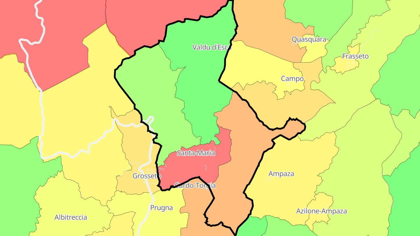 Carte des prix de l'immobilier Santa-Maria-Siché