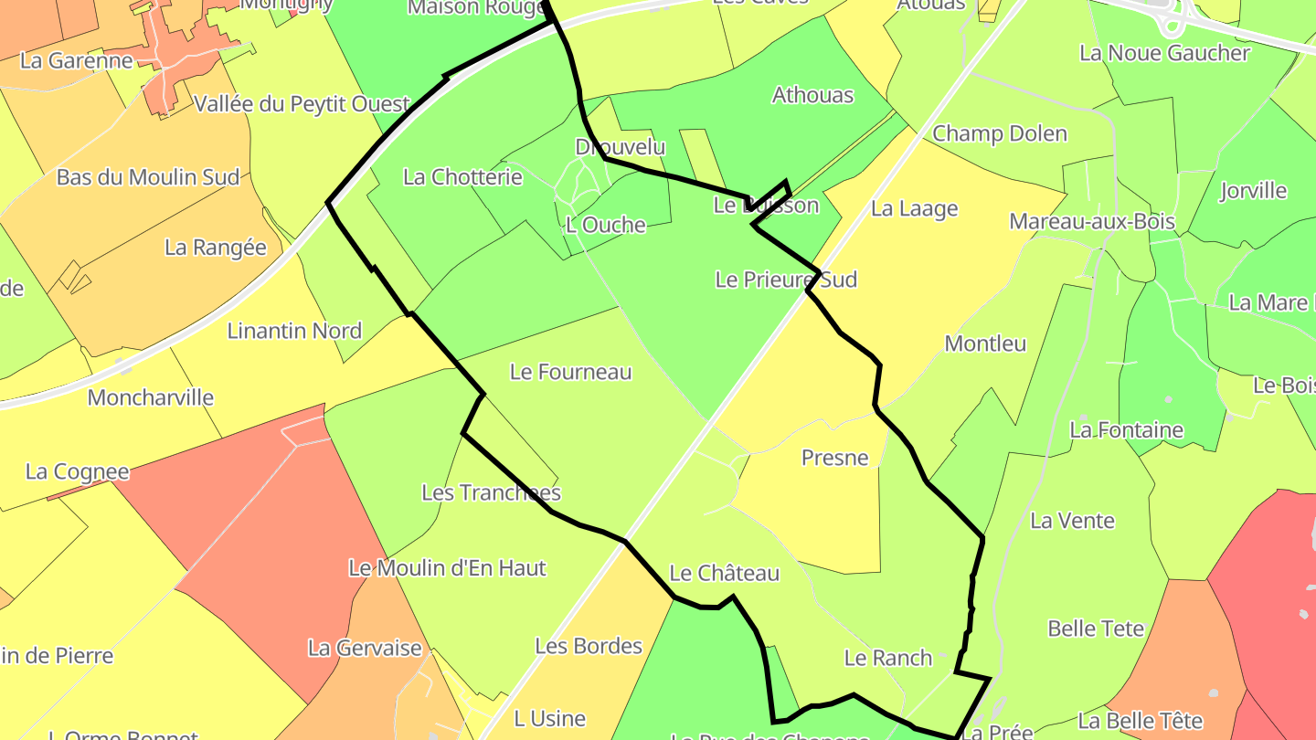 Carte des prix de l'immobilier Santeau