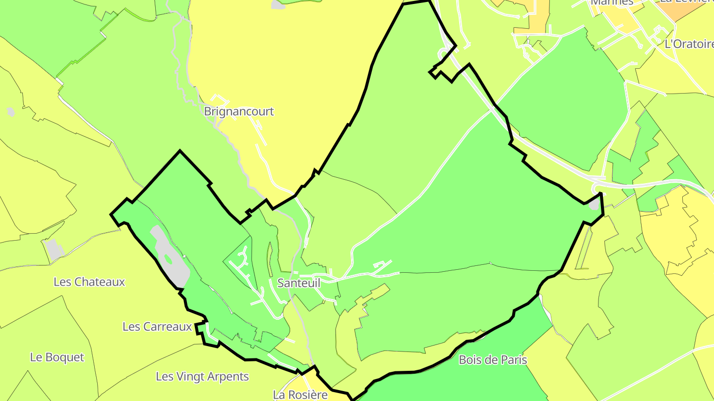 Carte des prix de l'immobilier Santeuil