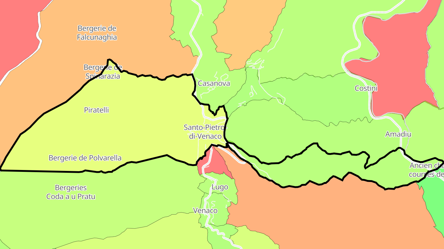 Carte des prix de l'immobilier Santo-Pietro-di-Venaco