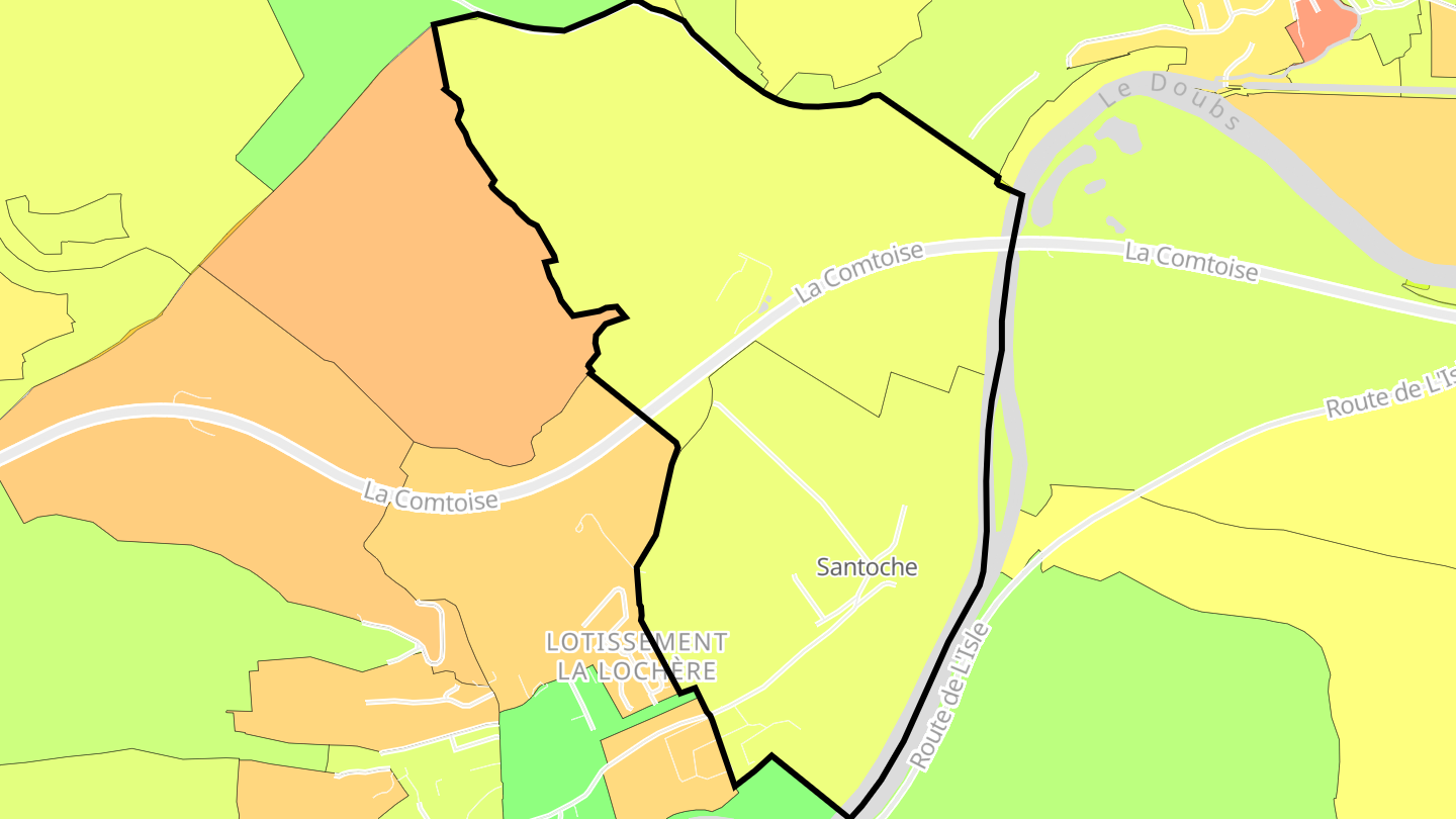 Carte des prix de l'immobilier Santoche