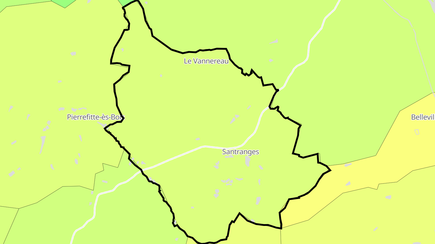 Carte des prix de l'immobilier Santranges