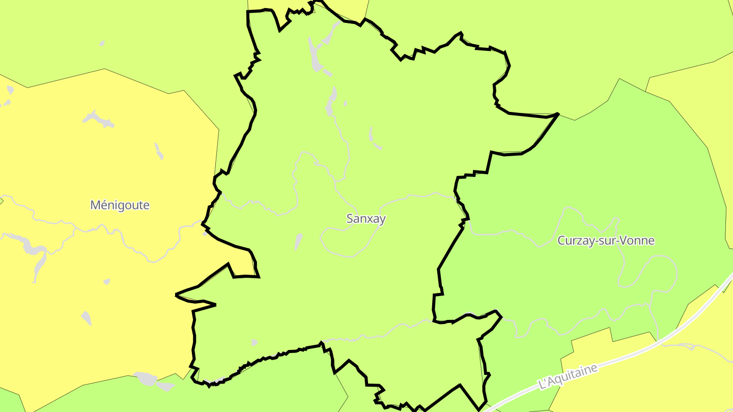 Carte des prix de l'immobilier Sanxay