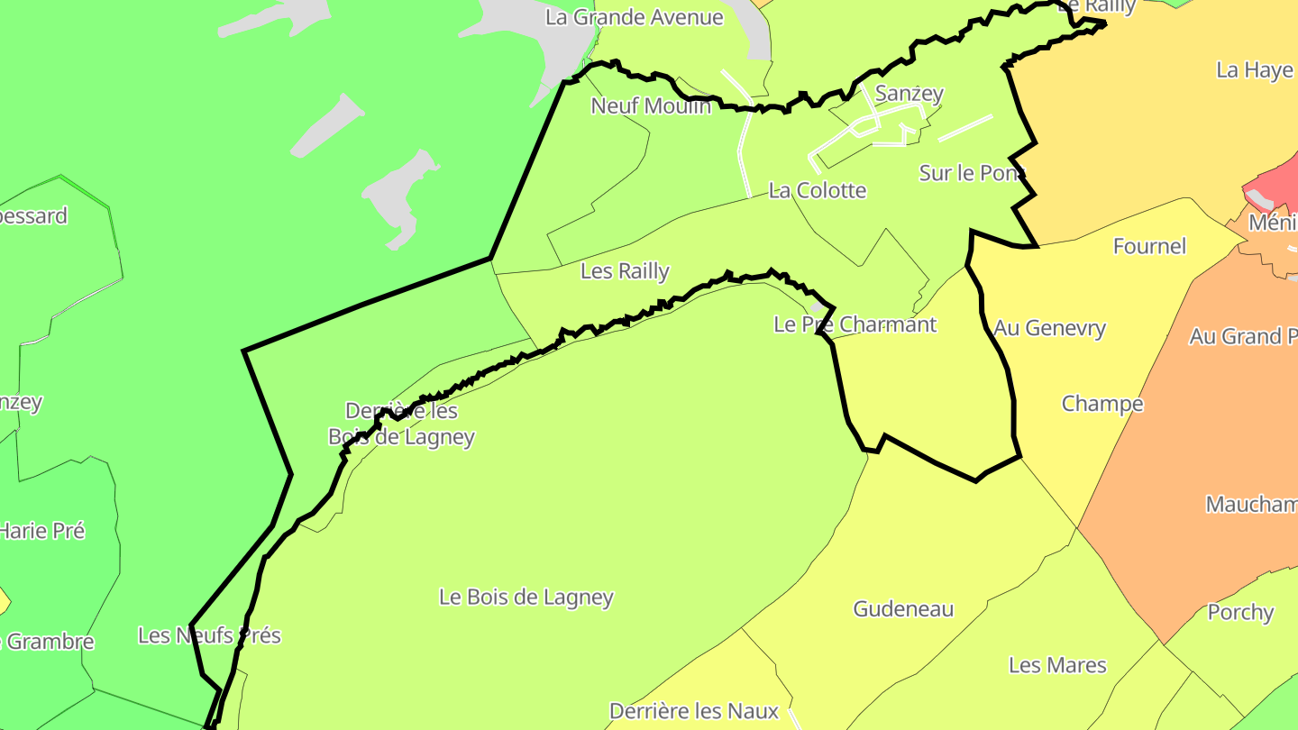 Carte des prix de l'immobilier Sanzey