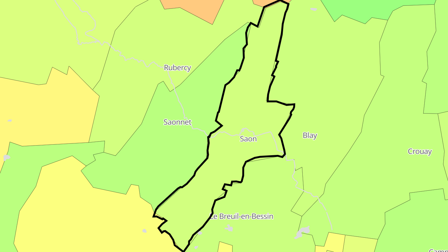 Carte des prix de l'immobilier Saon