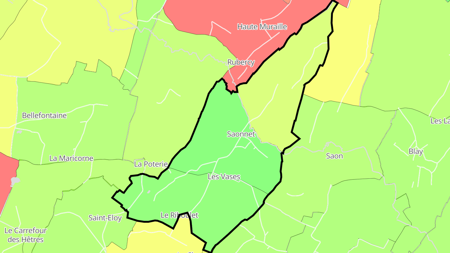 Carte des prix de l'immobilier Saonnet