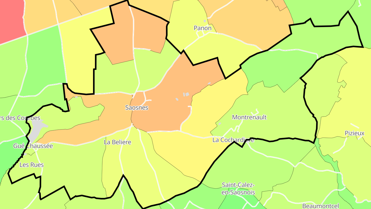 Carte des prix de l'immobilier Saosnes