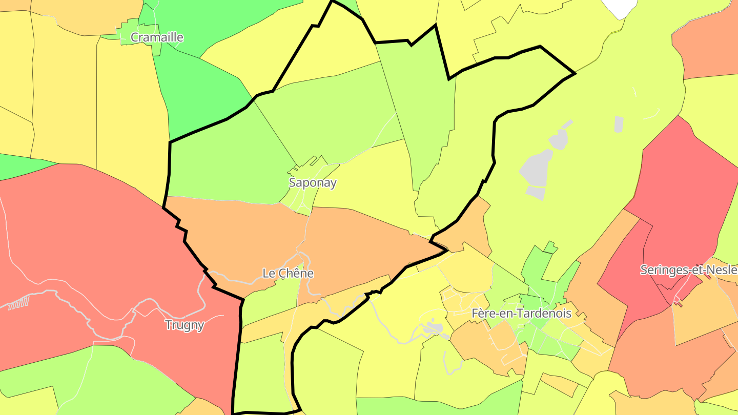 Carte des prix de l'immobilier Saponay