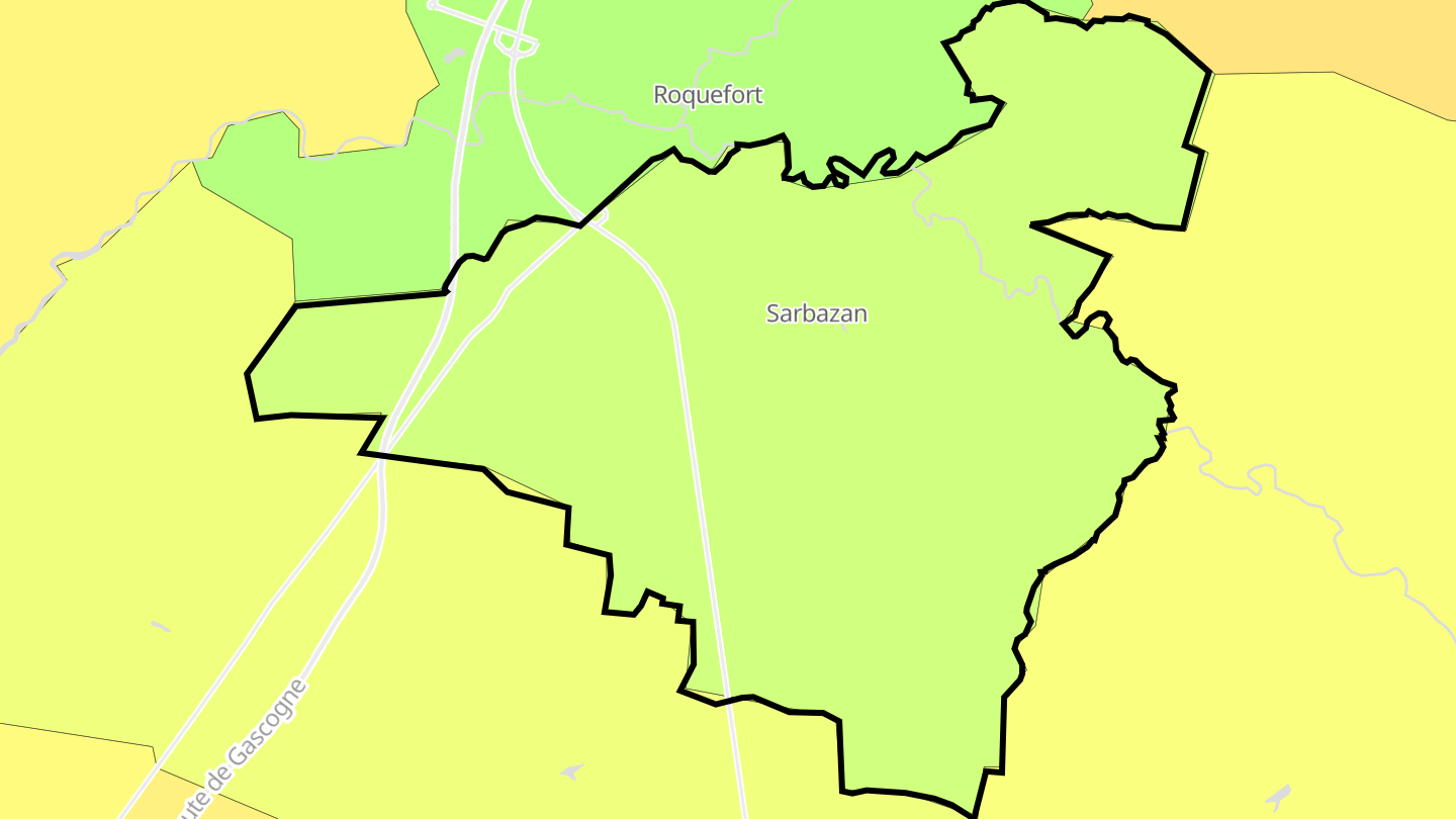 Carte des prix de l'immobilier Sarbazan
