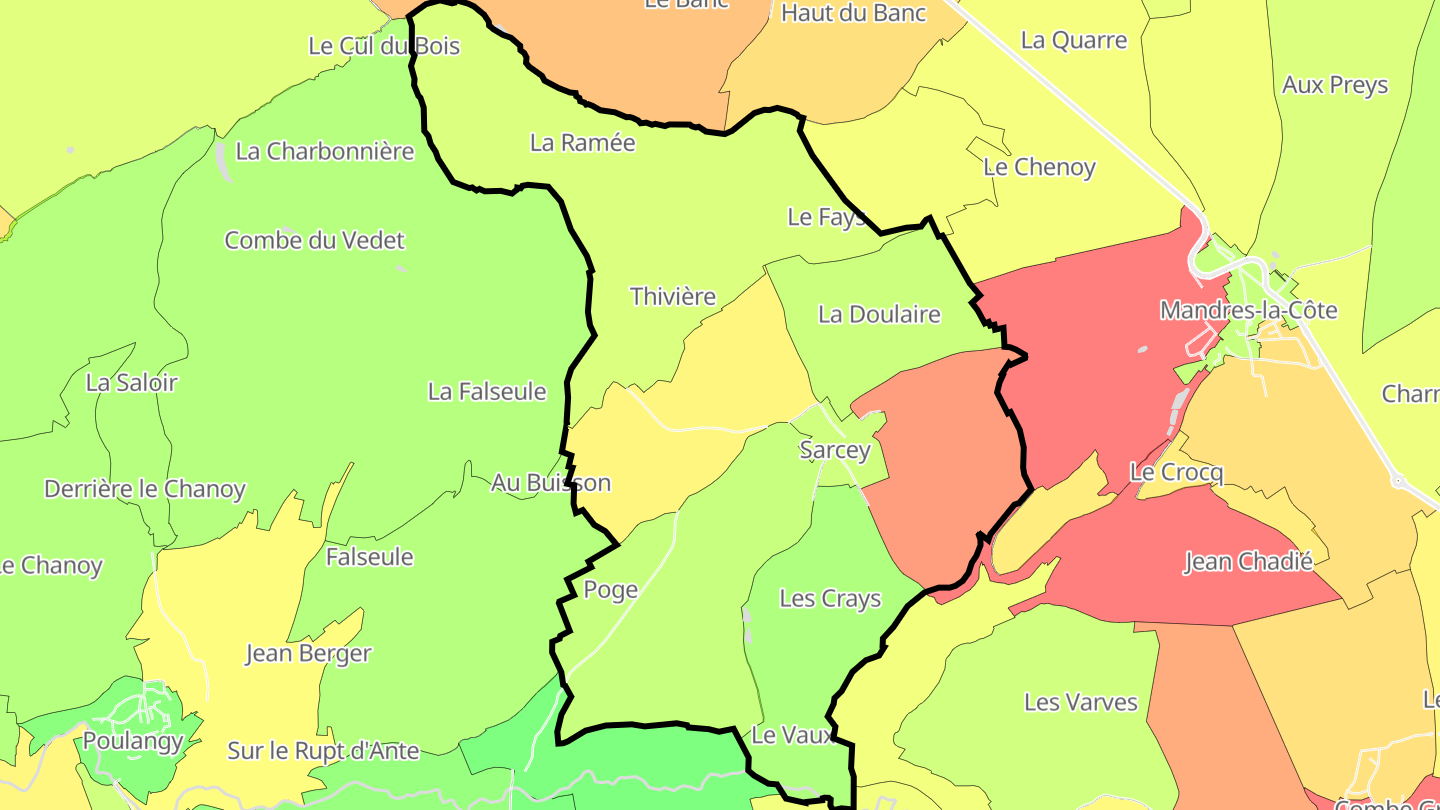 Carte des prix de l'immobilier Sarcey