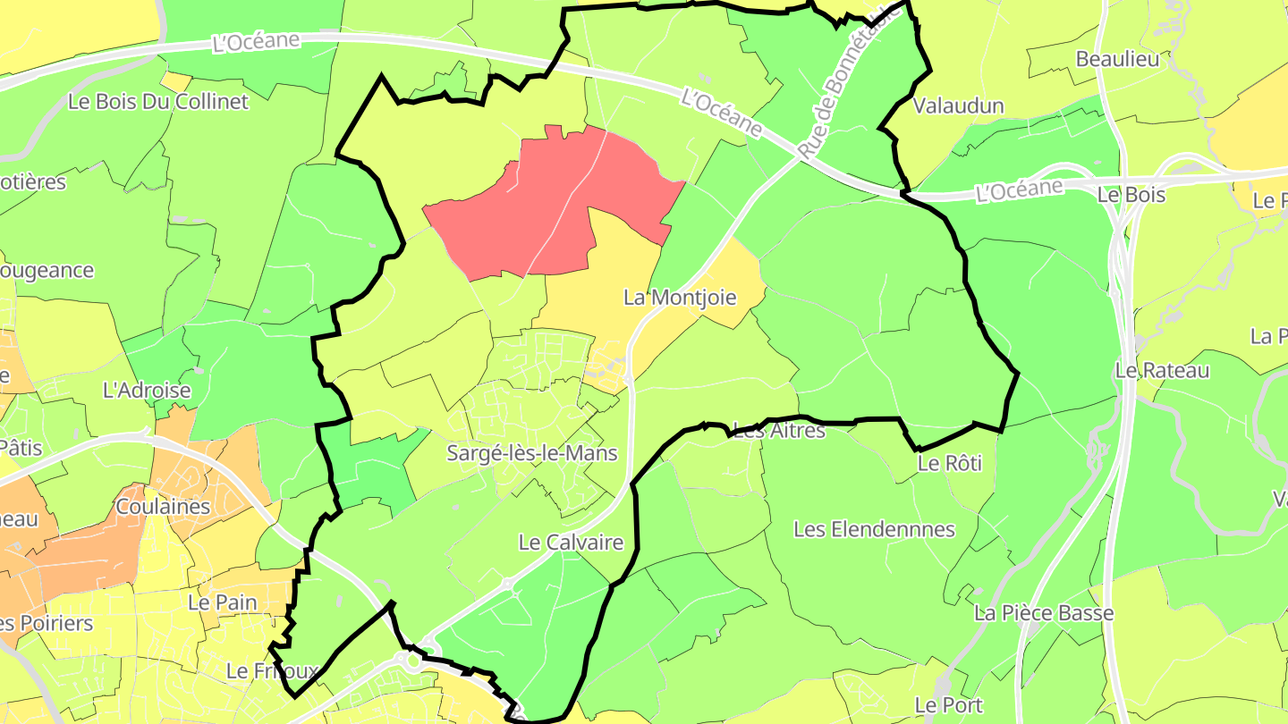 Carte des prix de l'immobilier Sargé-lès-le-Mans