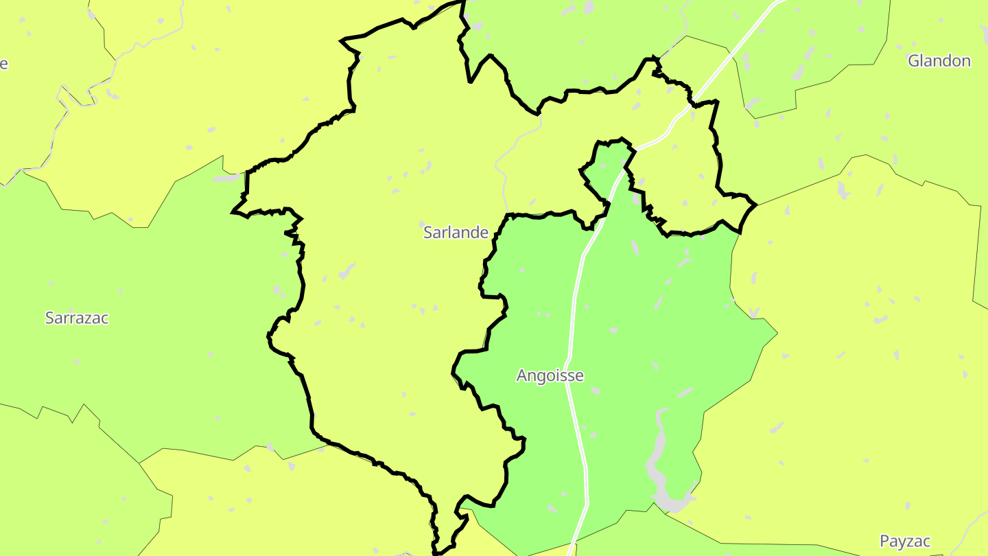 Carte des prix de l'immobilier Sarlande