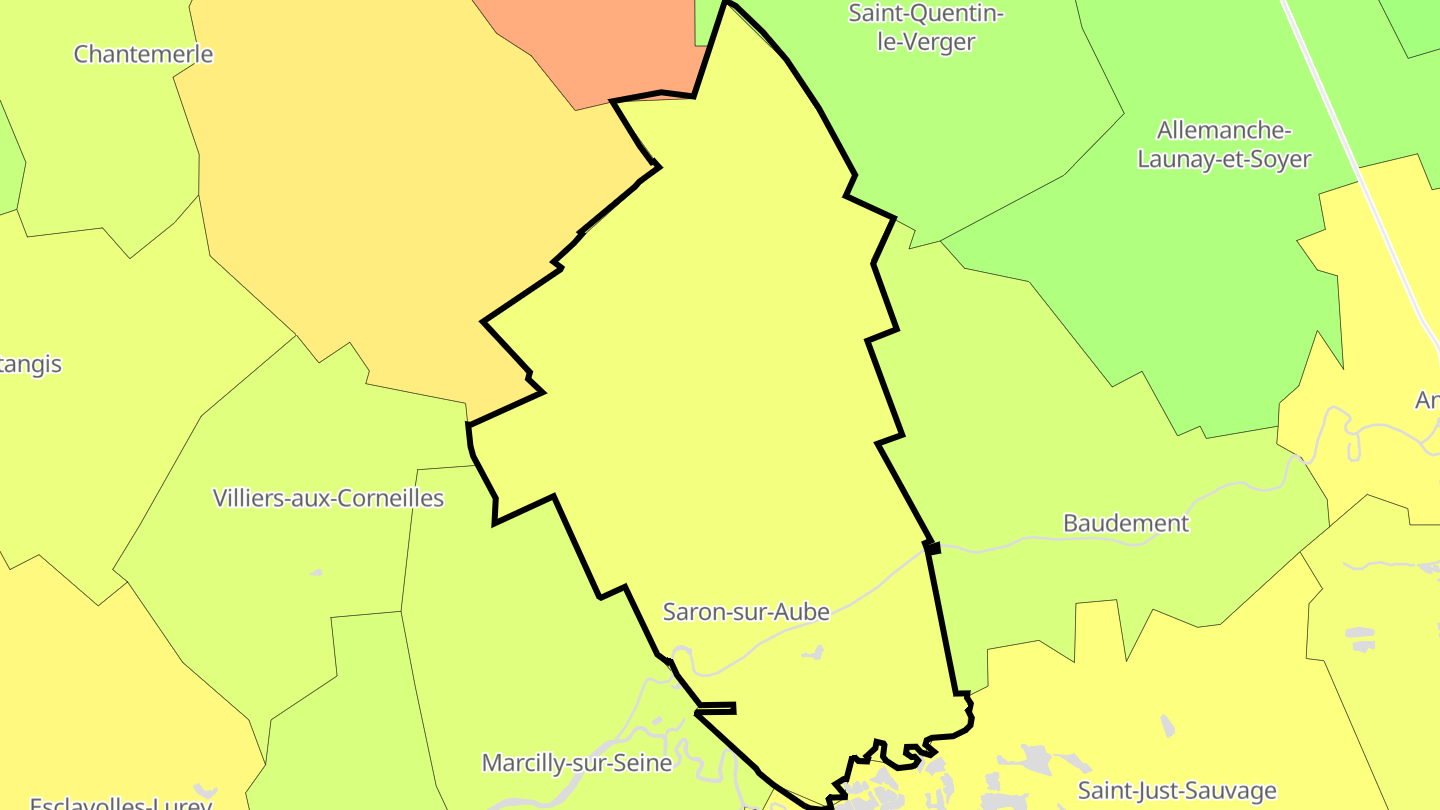 Carte des prix de l'immobilier Saron-sur-Aube