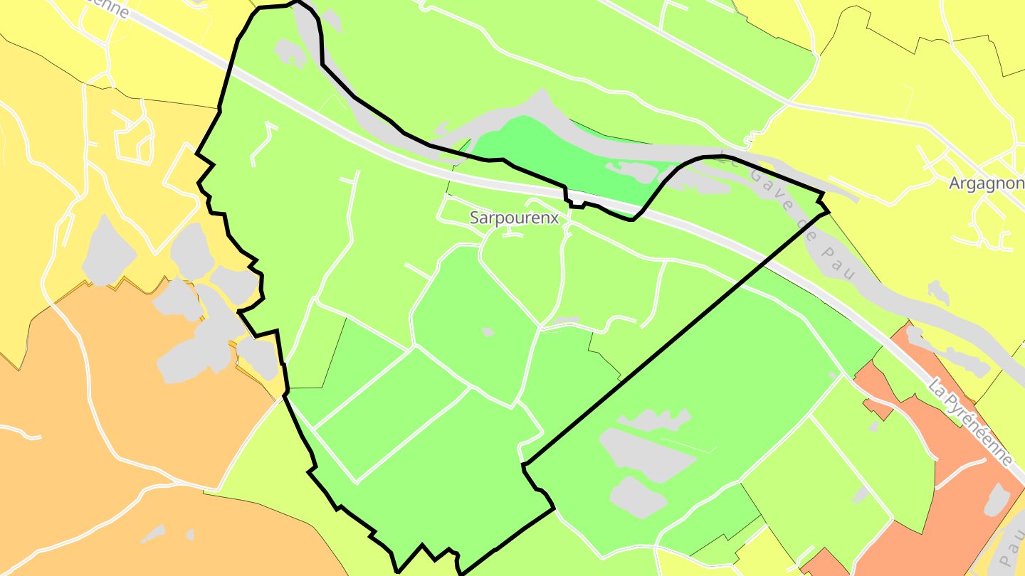 Carte des prix de l'immobilier Sarpourenx