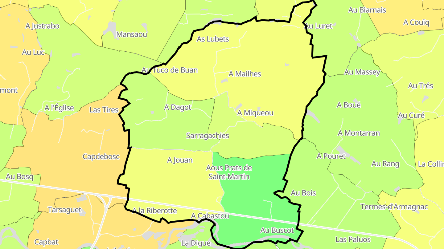 Carte des prix de l'immobilier Sarragachies