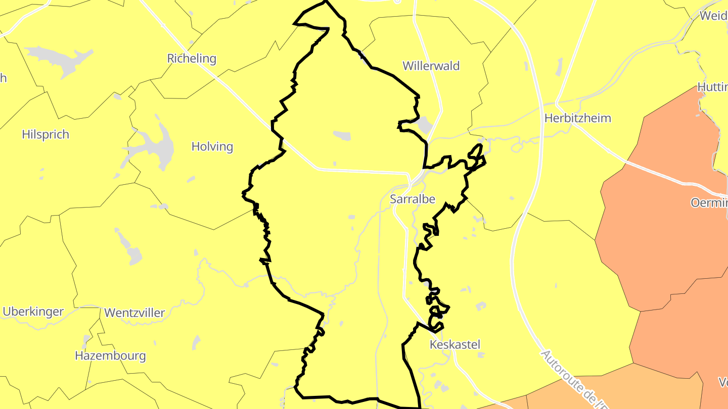 Carte des prix de l'immobilier Sarralbe