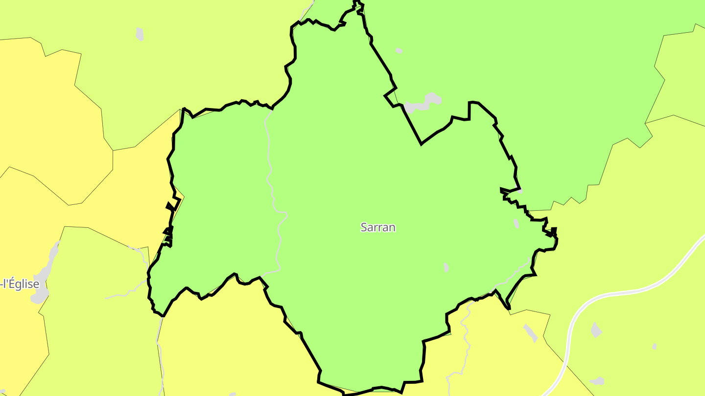 Carte des prix de l'immobilier Sarran