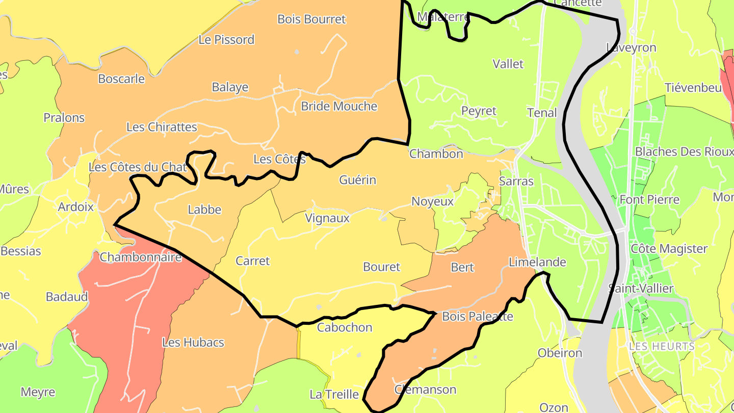 Carte des prix de l'immobilier Sarras