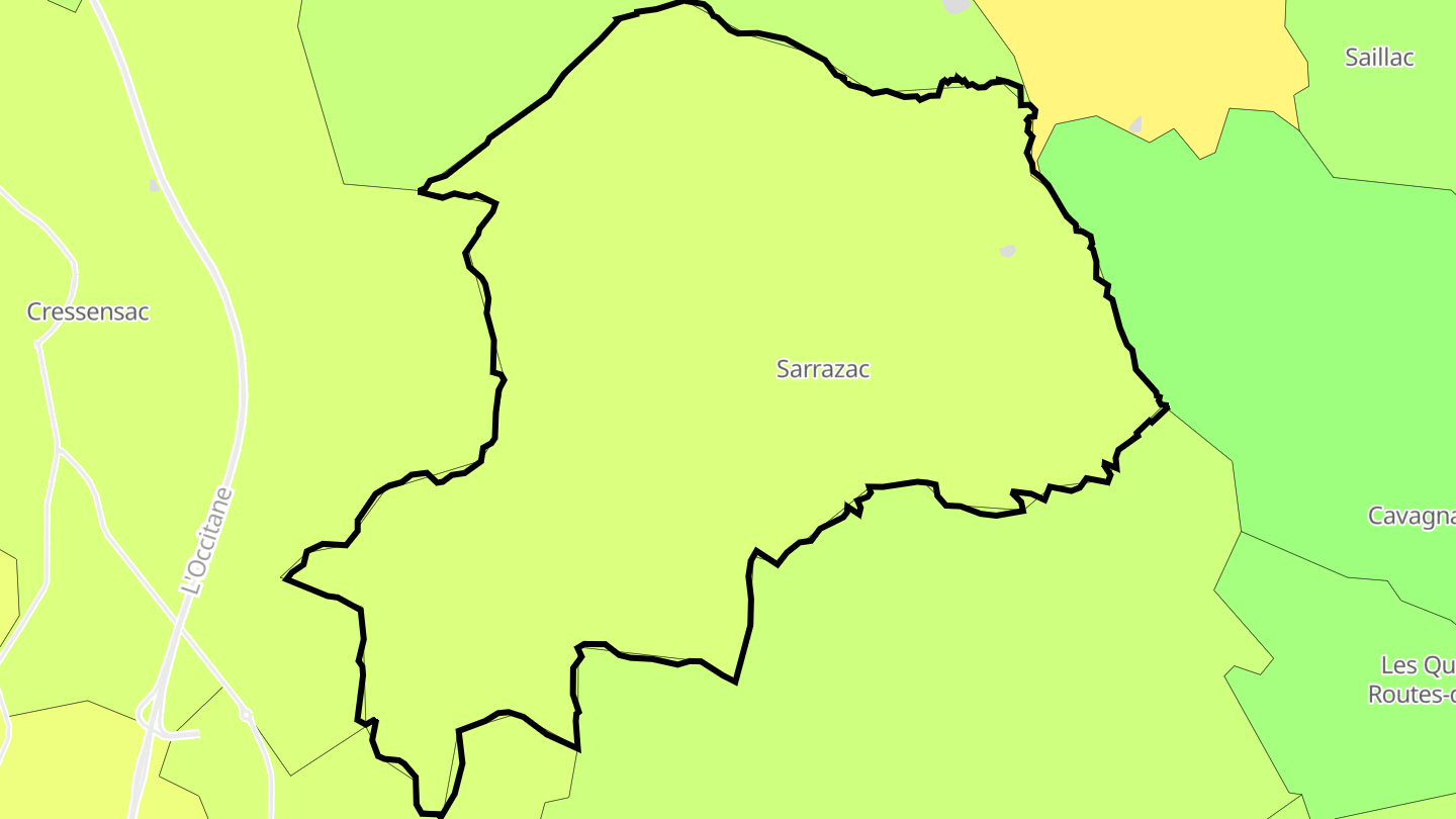 Carte des prix de l'immobilier Sarrazac