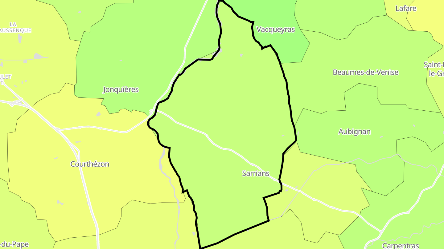 Carte des prix de l'immobilier Sarrians