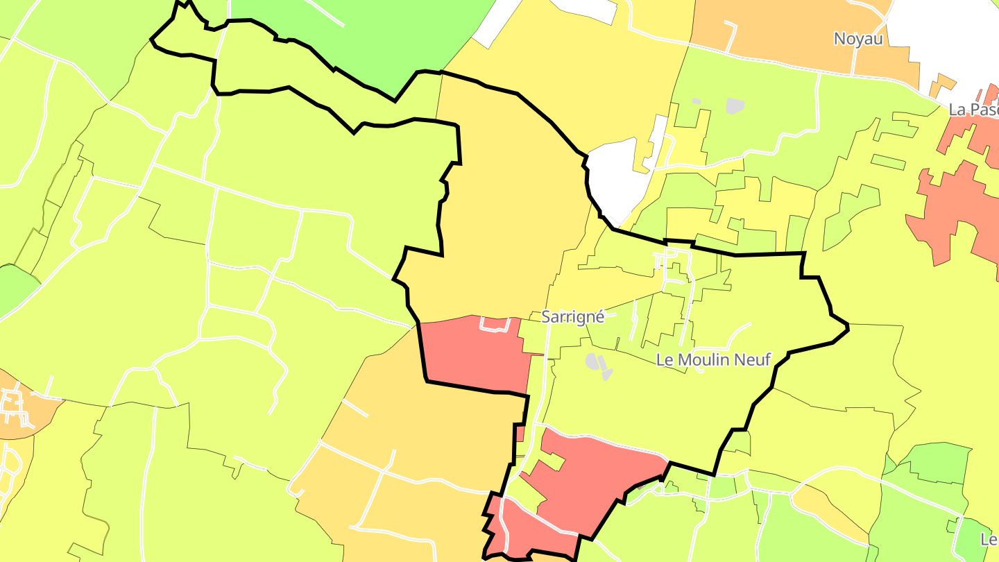 Carte des prix de l'immobilier Sarrigné