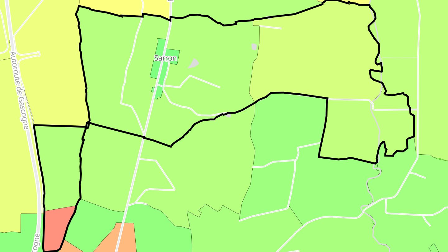 Carte des prix de l'immobilier Sarron
