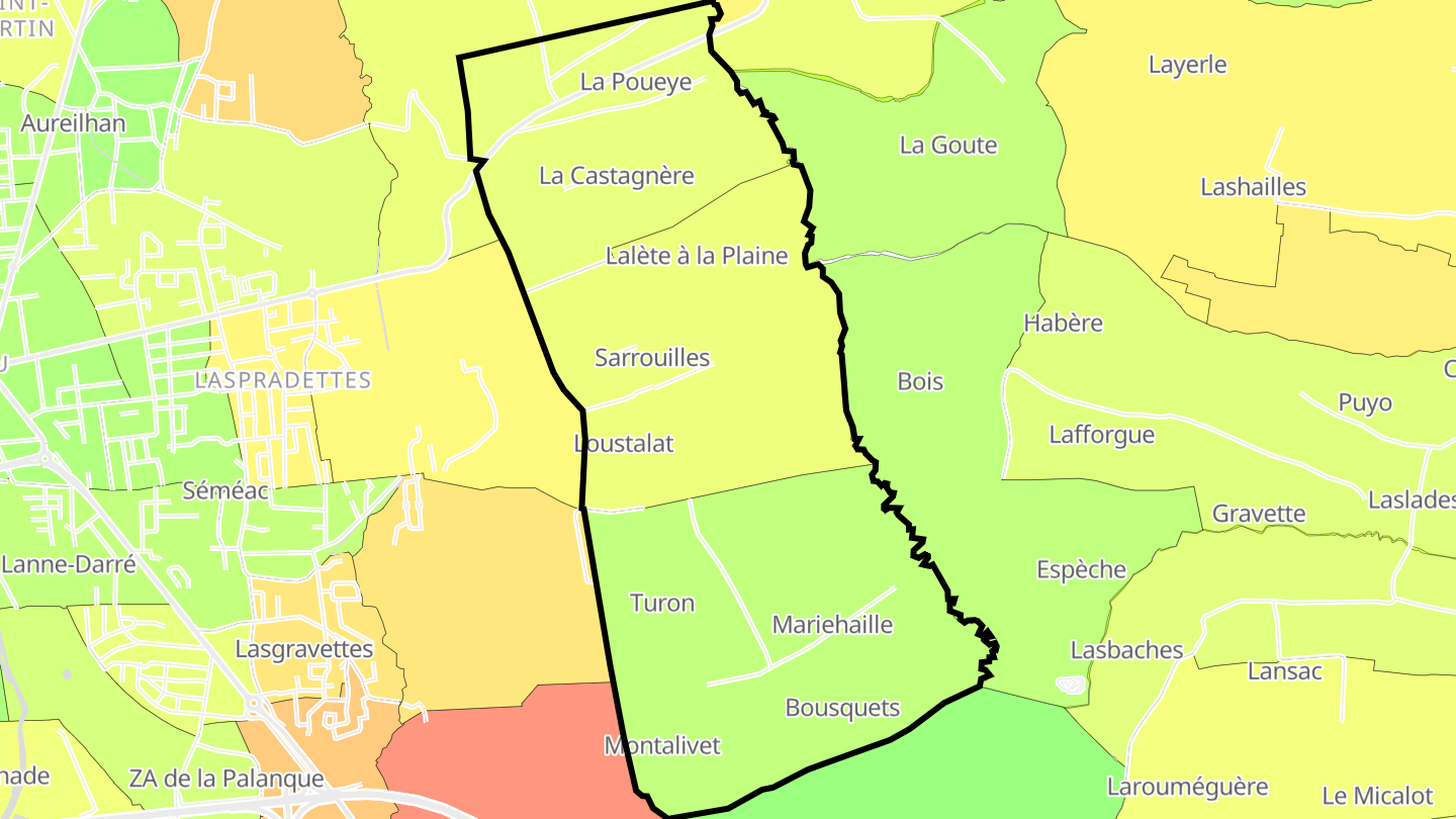 Carte des prix de l'immobilier Sarrouilles
