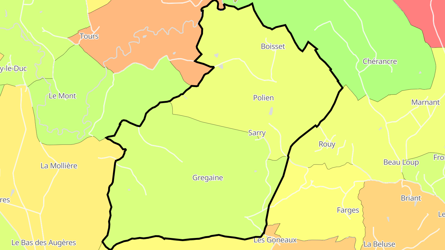 Carte des prix de l'immobilier Sarry