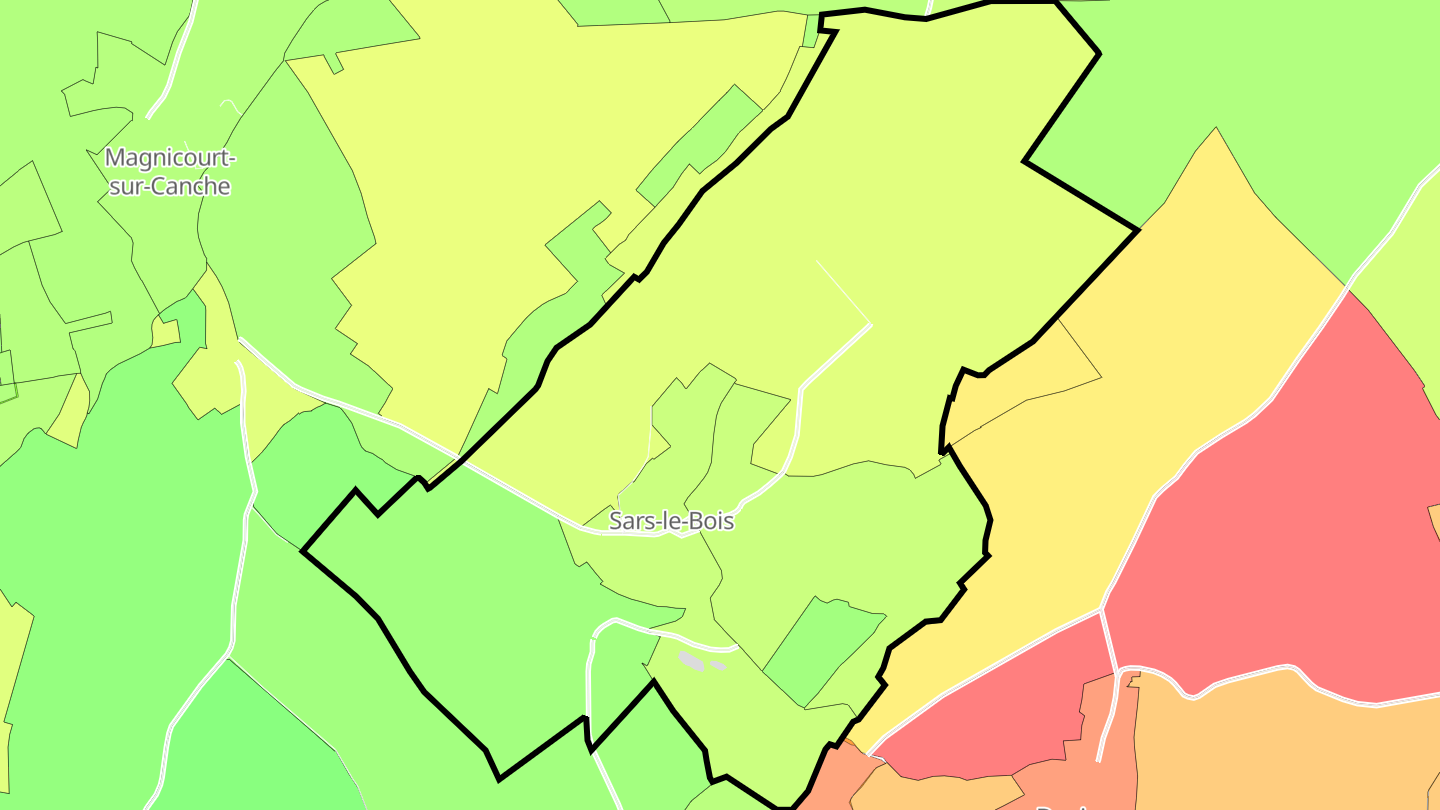Carte des prix de l'immobilier Sars-le-Bois