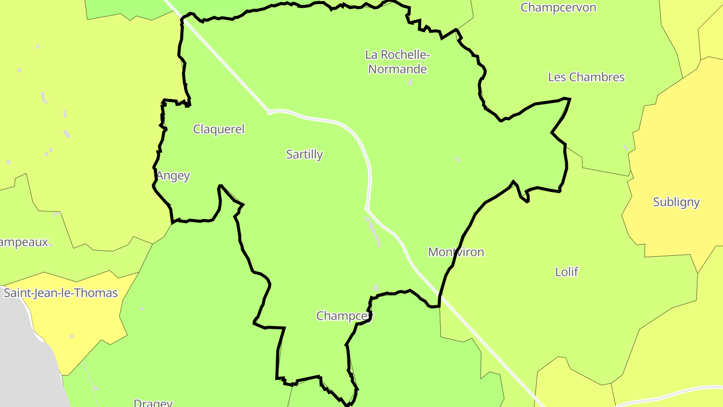 Carte des prix de l'immobilier Sartilly-Baie-Bocage