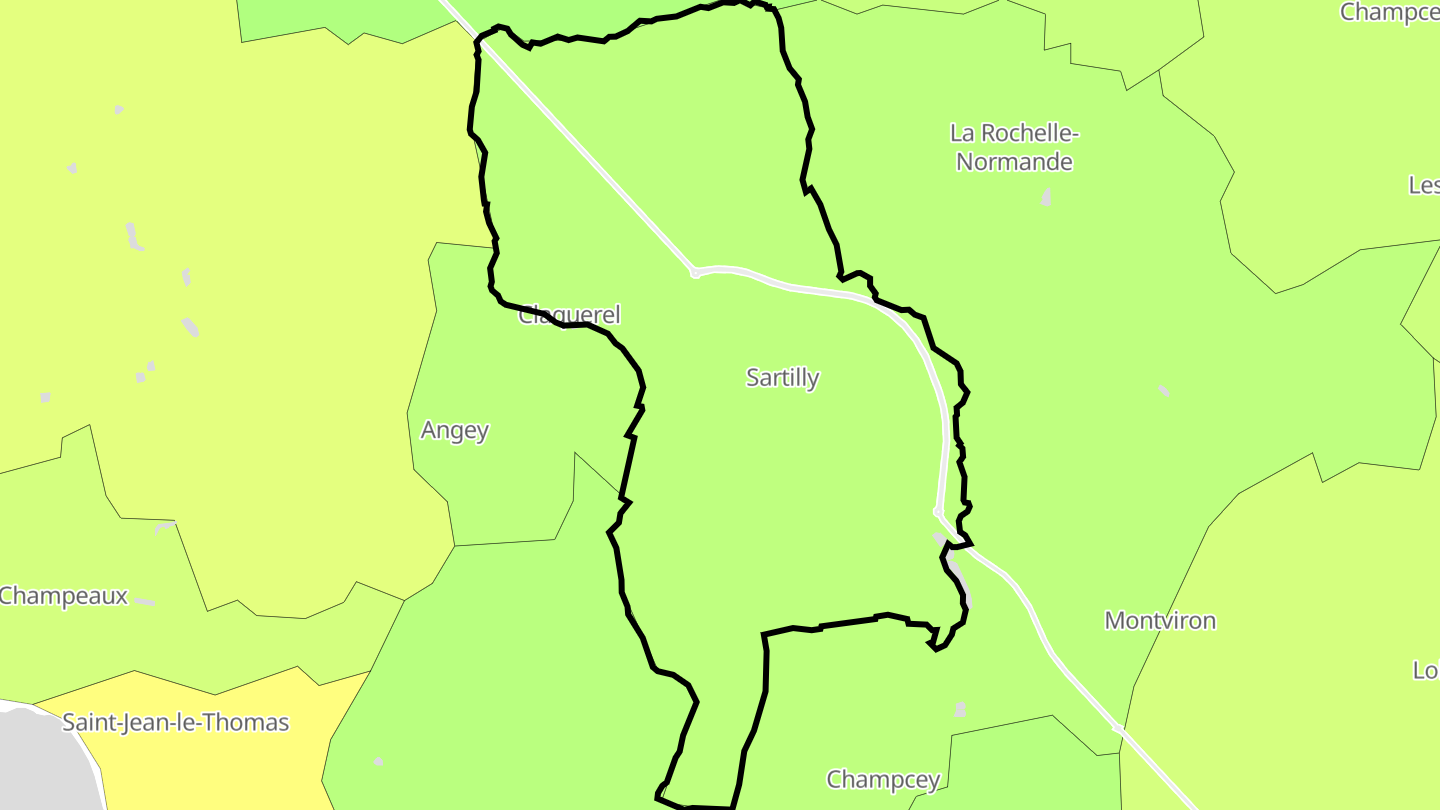Carte des prix de l'immobilier Sartilly