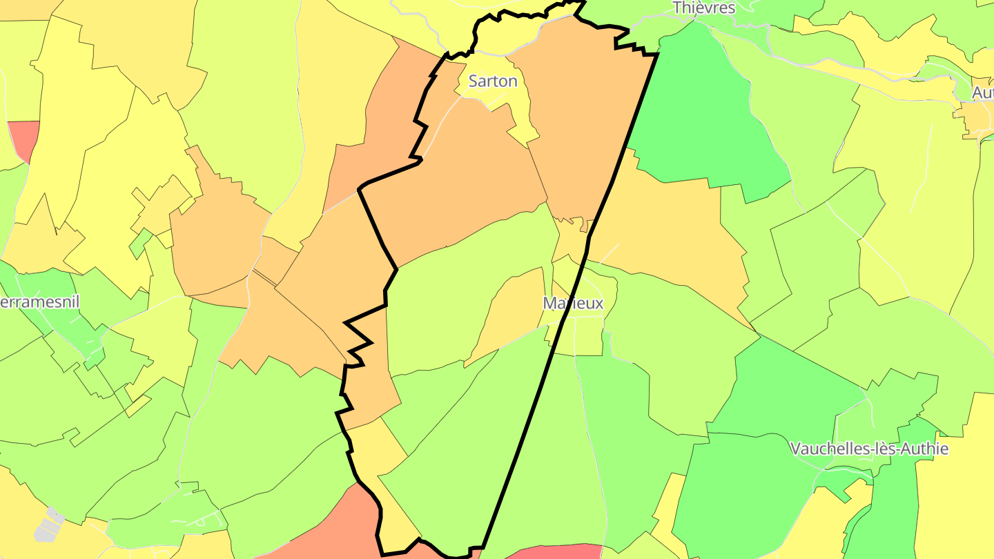 Carte des prix de l'immobilier Sarton