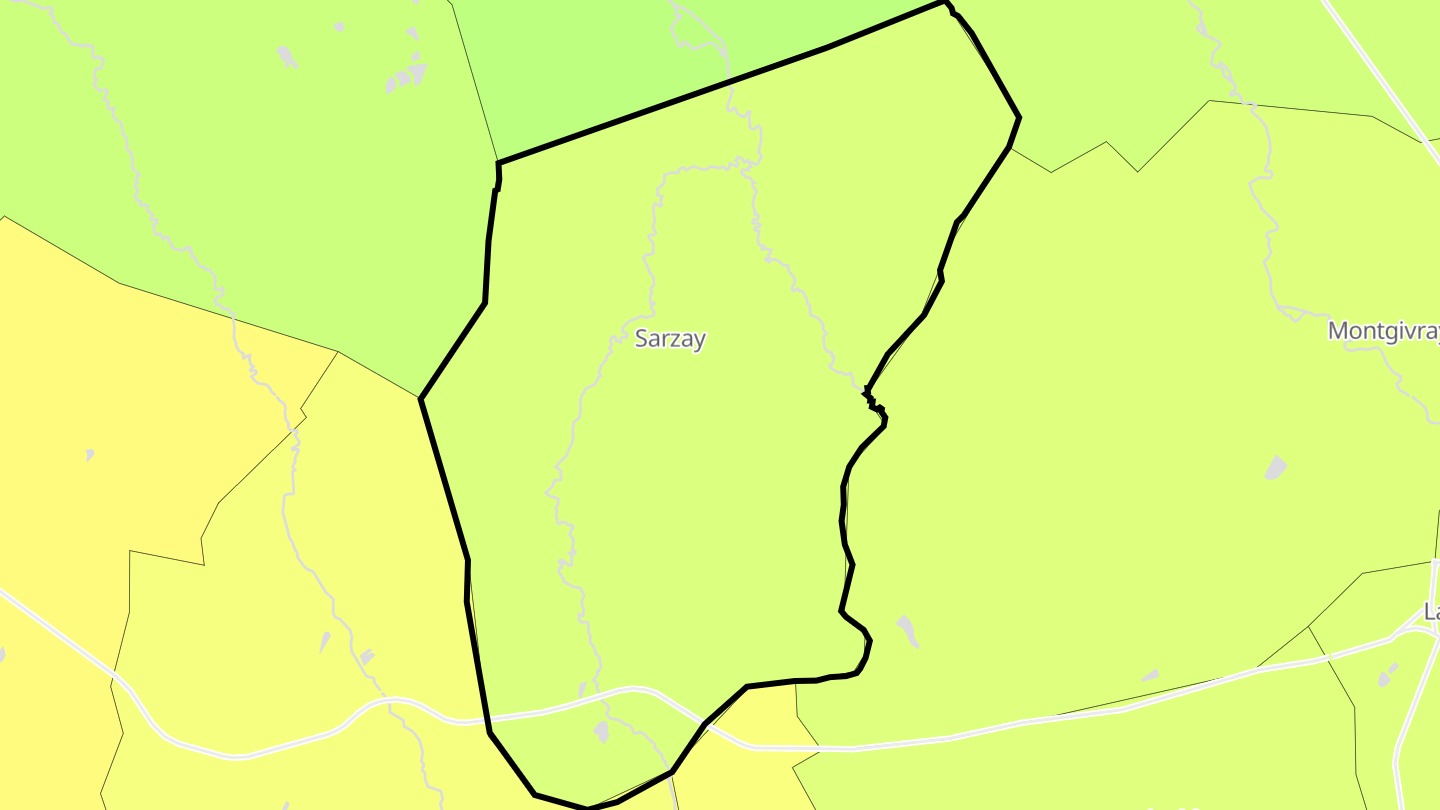 Carte des prix de l'immobilier Sarzay