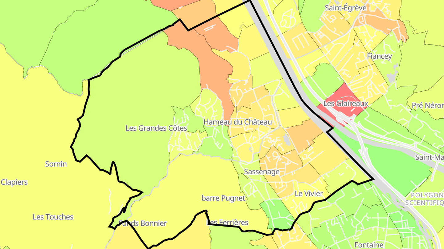 Carte des prix de l'immobilier Sassenage
