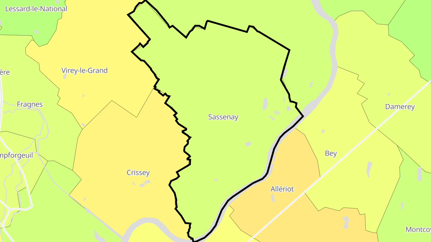 Carte des prix de l'immobilier Sassenay
