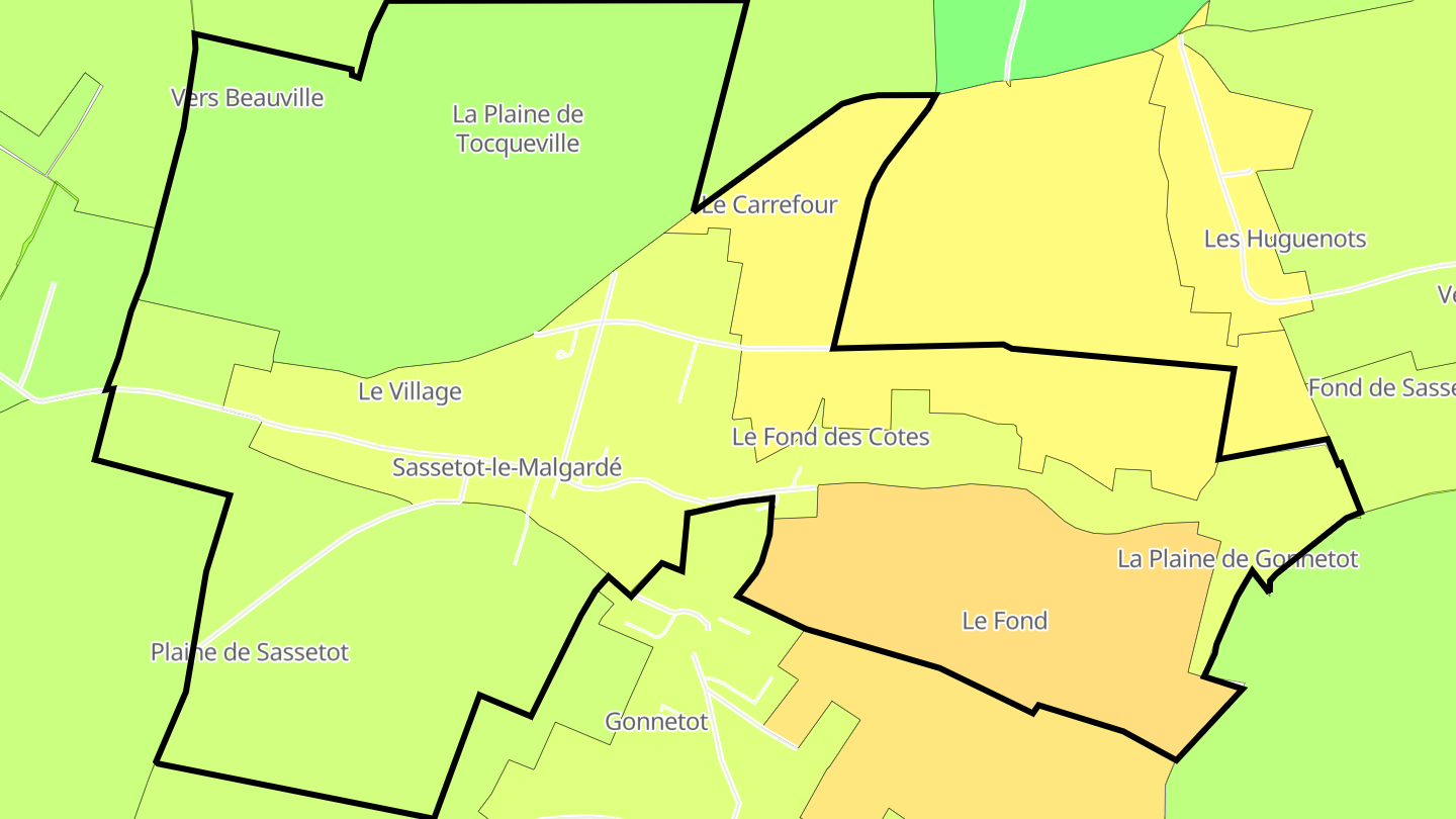 Carte des prix de l'immobilier Sassetot-le-Malgardé