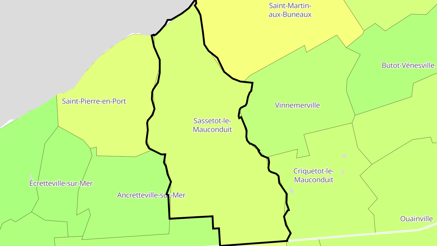 Carte des prix de l'immobilier Sassetot-le-Mauconduit